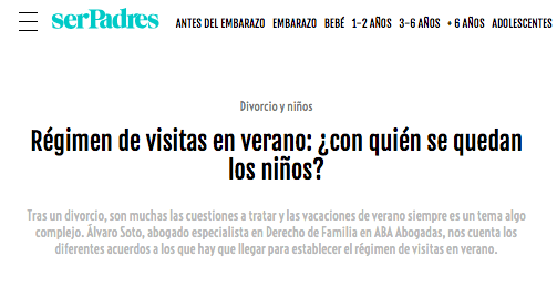Régimen de visitas en verano: ¿con quién se quedan los niños? por Álvaro Soto