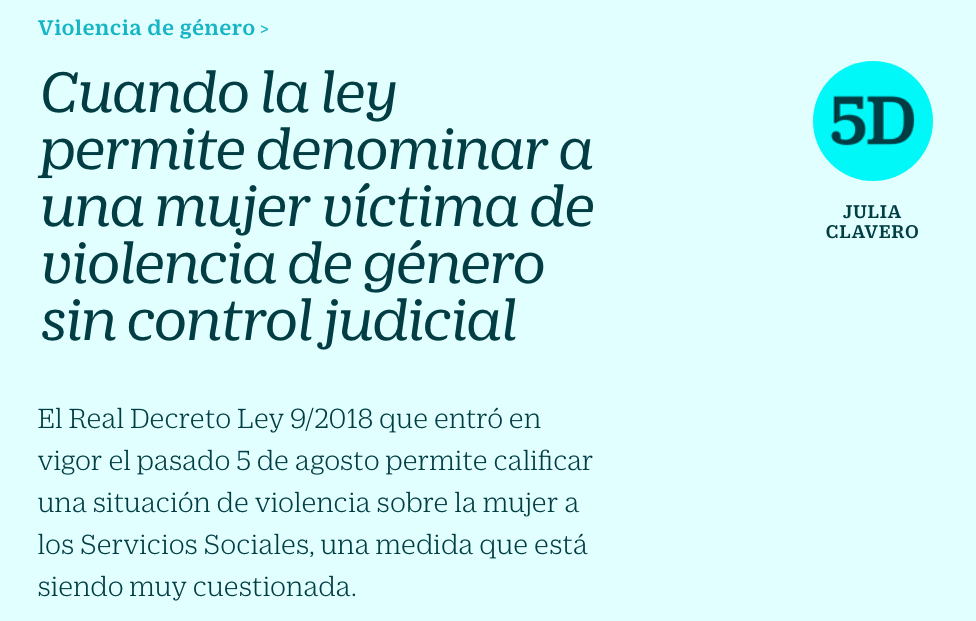 Cuando la ley permite denominar a una mujer víctima de violencia de género sin control judicial por Julia Clavero
