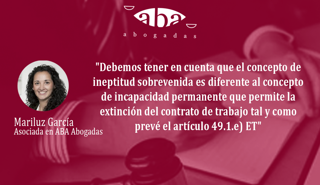 Denegación de prestación de incapacidad permanente y despido por ineptitud sobrevenida