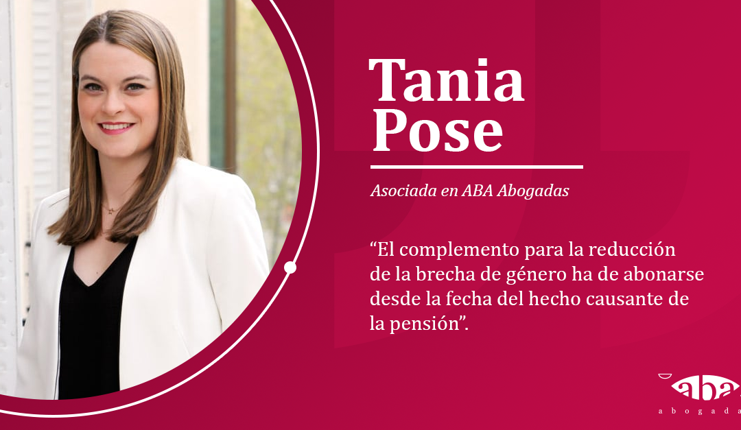 El complemento para la reducción de la brecha de género ha de abonarse desde la fecha del hecho causante de la pensión