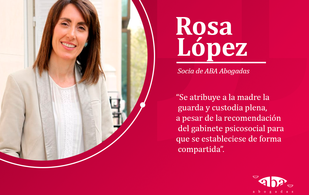 Se atribuye a la madre la guarda y custodia plena, a pesar de la recomendación del gabinete psicosocial para que se estableciese de forma compartida.