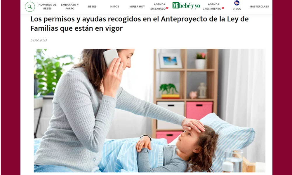 Los permisos y ayudas recogidos en el Anteproyecto de la Ley de Familias que están en vigor