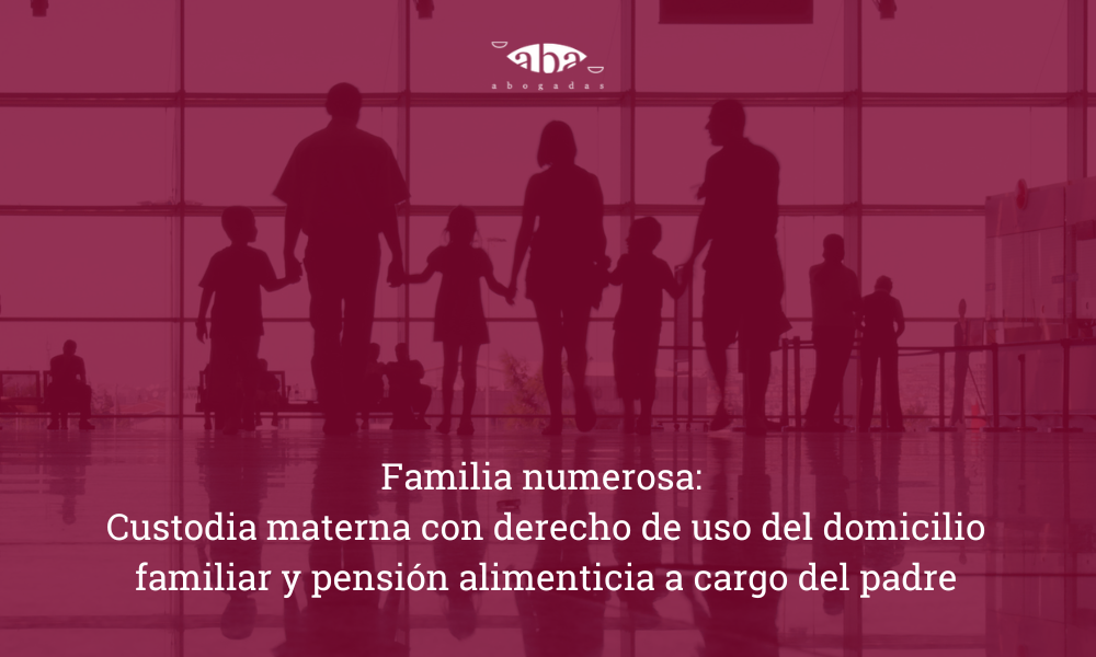 Familia numerosa: custodia materna con derecho de uso del domicilio familiar y pensión alimenticia a cargo del padre